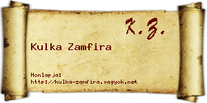 Kulka Zamfira névjegykártya